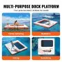 VEVOR Inflatable Floating Dock, 10x10FT Inflatable Dock Platform with 4*7FT Trampoline Mesh Pool, Non-Slip Floating Platform Water Mat with Portable Bag & Detachable Ladder for Pool Beach Relaxation