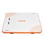 VEVOR inflatable floating dock with orange edges and handles, showcasing the brand logo prominently.