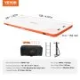 VEVOR Inflatable Floating Dock, 15 x 6FT Inflatable Dock Platform, Non-Slip Water Floating Dock Mat with Detachable Ladder & Portable Carrying Bag, Floating Platform Island Raft for Ocean Pool Beach