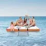 VEVOR Inflatable Floating Dock, 15 x 6FT Inflatable Dock Platform, Non-Slip Water Floating Dock Mat with Portable Carrying Bag & Detachable Ladder, Floating Platform Island Raft for Pool Beach Ocean