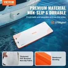 VEVOR Inflatable Floating Dock, 15 x 6FT Inflatable Dock Platform, Non-Slip Water Floating Dock Mat with Detachable Ladder & Portable Carrying Bag, Floating Platform Island Raft for Ocean Pool Beach