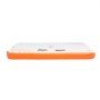VEVOR inflatable floating dock with orange bottom and white top, featuring black handles.