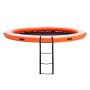 orange and white VEVOR inflatable floating dock with a black ladder attached for easy access.