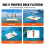 multi-purpose VEVOR inflatable floating dock for swimming, yoga, fishing, and sunbathing in the sea.