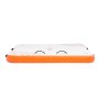 VEVOR inflatable floating dock in orange and white with handles on top.