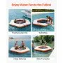 VEVOR Inflatable Floating Dock, 2.6x2.6 M Inflatable Dock Platform, Non-Slip Water Mat with Portable Carrying Bag & Detachable Ladder, Floating Water Platform Island Raft for Pool Beach Ocean, Orange