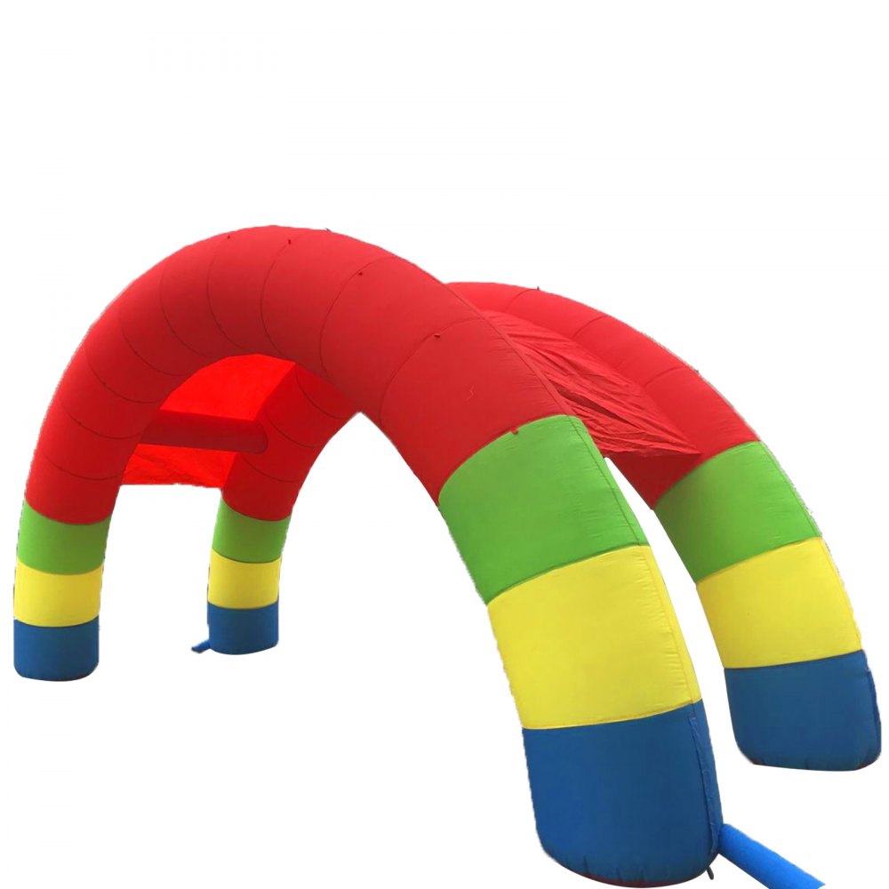 VEVOR Twin Arches, 26ft X 13ft Inflatable Rainbow Arch, with 370W Blower, for Advertising Birthday Party Decoration Arch