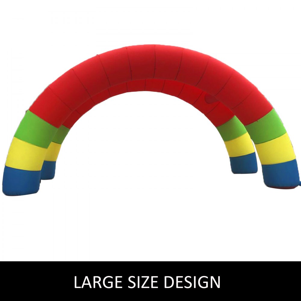 VEVOR Twin Arches, 26ft X 13ft Inflatable Rainbow Arch, with 370W Blower, for Advertising Birthday Party Decoration Arch
