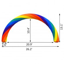 VEVOR Inflatable Rainbow Arch 26ftx10ft with 110W Blower for Advertising Party Celebration Garden