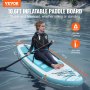 VEVOR Inflatable Stand Up Paddle Board, 3230 x 838 x 152 mm SUP Paddleboard with Removable Kayak Seat, Board Accessories, Pump, Paddle, Fin, Backpack, Ankle Leash, and Repair Kit, for Youth & Adults