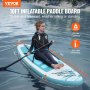 VEVOR Inflatable Stand Up Paddle Board, 3048×838×152 mm SUP Paddleboard with Removable Kayak Seat, Board Accessories, Pump, Paddle, Fin, Backpack, Ankle Leash, and Repair Kit, for Youth & Adults