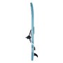 VEVOR inflatable paddle board side view showing fins and teal color accents.