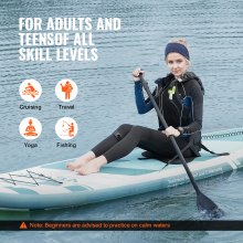 VEVOR Oppblåsbart Stand Up Paddle Board, 10' x 33" x 6" Bredt SUP Paddleboard med avtagbart kajakksete, bretttilbehør, pumpe, padle, finne, ryggsekk, ankelbånd og reparasjonssett, for ungdom og voksne