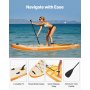 VEVOR Inflatable Stand Up Paddle Board, 3.53m x 89cm x 15cm Wide Ultra-Light SUP Paddleboard, All Accessories Included, Pump, Paddle, Fin, Backpack, Ankle Leash, Strap, Non-slip Deck for Youth, Adults