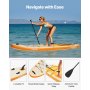 Nafukovací paddleboard VEVOR, 3,35 m x 84 cm x 15 cm široký, ultralehký SUP paddleboard, veškeré příslušenství v ceně, pumpa, pádlo, ploutev, batoh, popruh na kotník, protiskluzová deska pro mládež a dospělé
