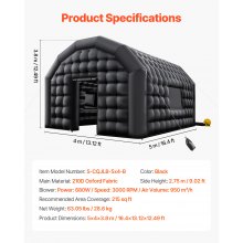 Inflatable Nightclub Tent with Blower 16.4x13.x12.5 ft Portable Cube for Party