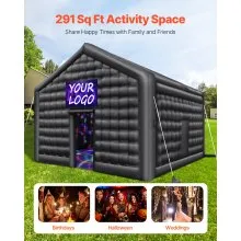 Inflatable Nightclub 17.7 x 16.4 x 13.9 Ft Blow up Party Tent with Lights