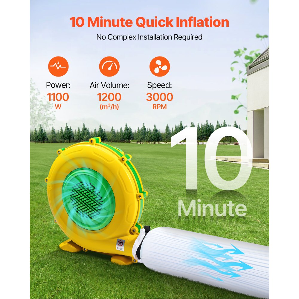 VEVOR Inflatable Nightclub, 26.2 x 19.7 x 13.1 ft Inflatable Party Tent with 1100W Blower & Sandbag, Blow up Night Club with 2 Windows, Air Cube House for Event Birthday Wedding Party, White