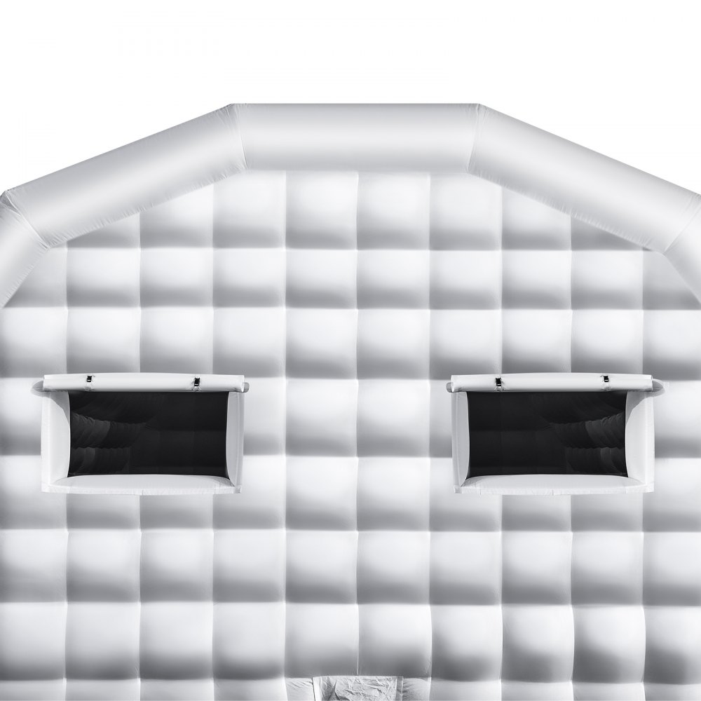 VEVOR Inflatable Nightclub, 26.2 x 19.7 x 13.1 ft Inflatable Party Tent with 1100W Blower & Sandbag, Blow up Night Club with 2 Windows, Air Cube House for Event Birthday Wedding Party, White