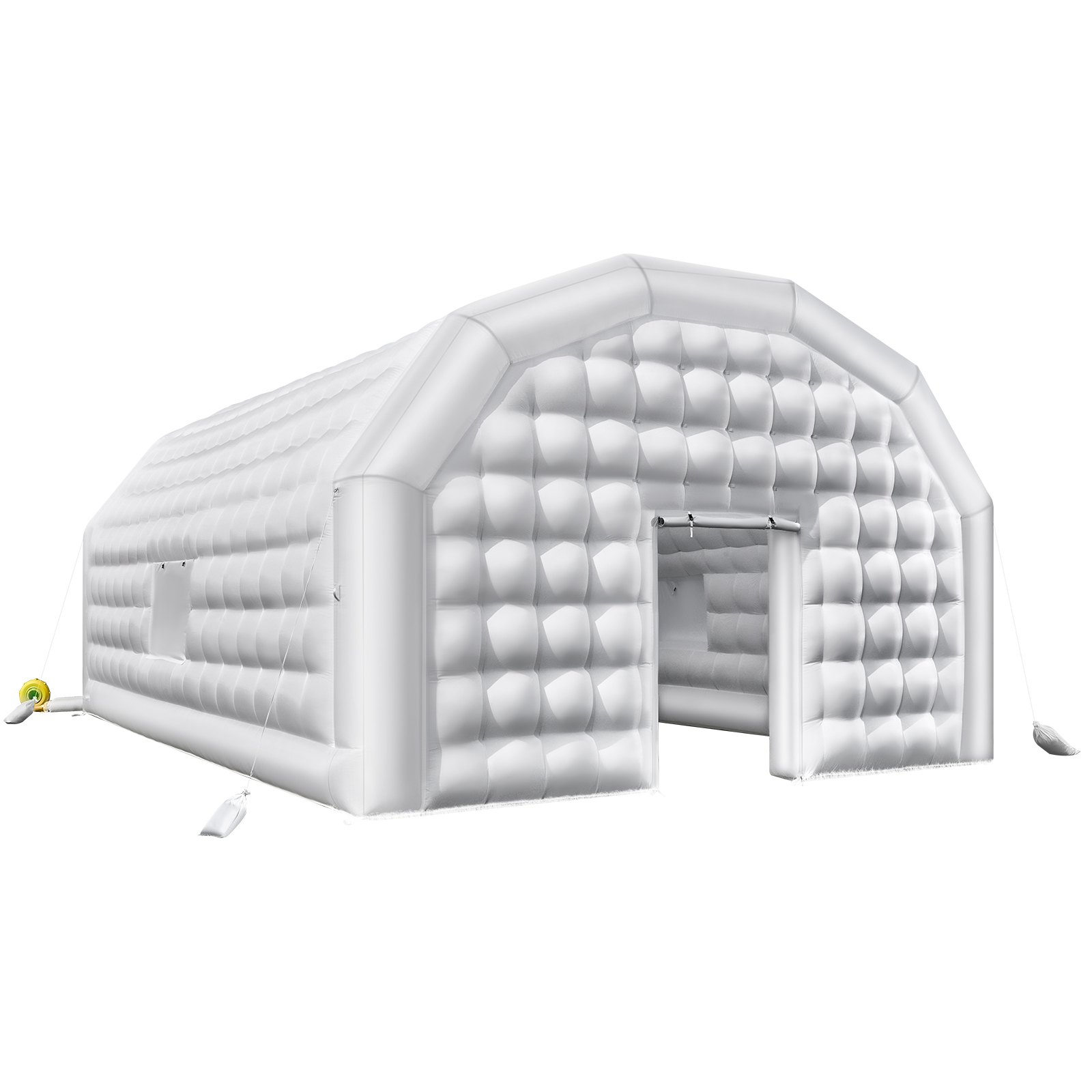 VEVOR Inflatable Nightclub, 26.2 x 19.7 x 13.1 ft Inflatable Party Tent with 1100W Blower & Sandbag, Blow up Night Club with 2 Windows, Air Cube House for Event Birthday Wedding Party, White