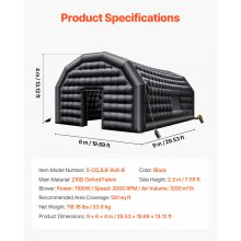 Inflatable Nightclub Tent with Blower 29.5x19.7x13.1 ft Portable Cube for Party