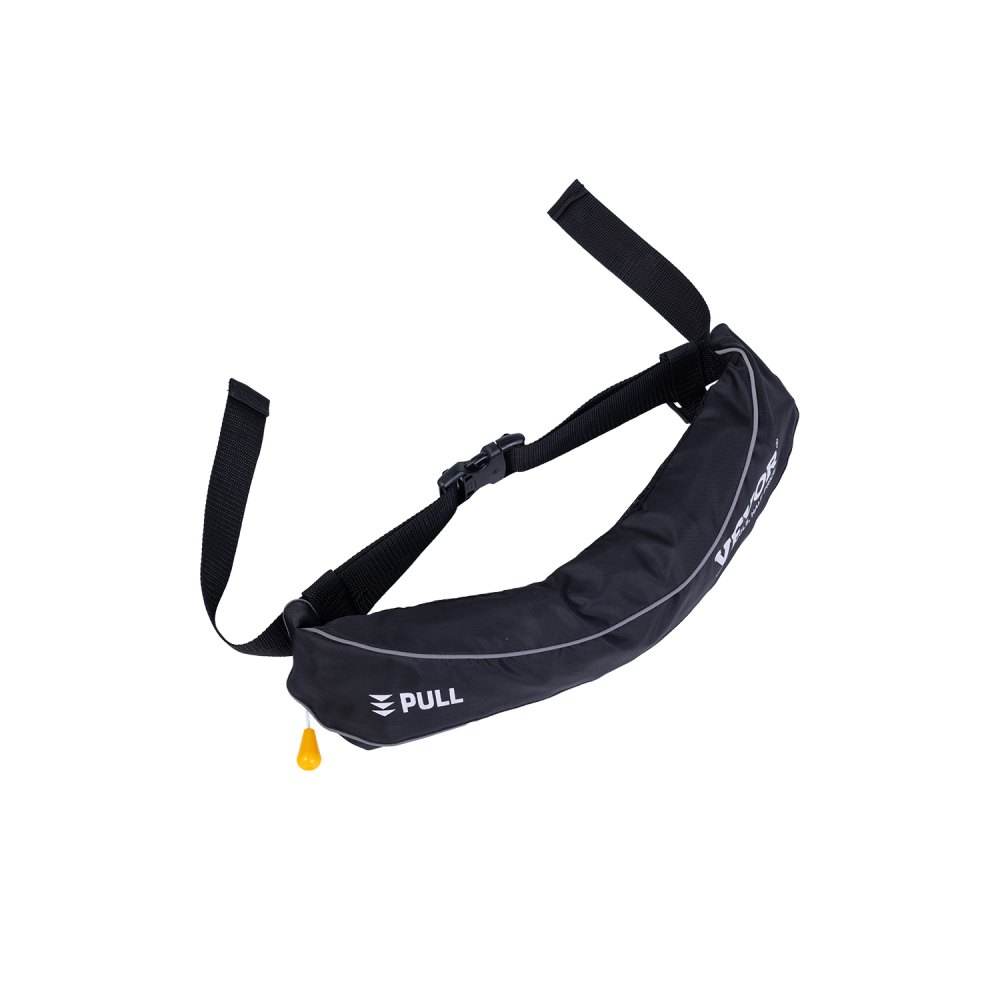 VEVOR Manual Inflatable Belt Pack for Adults, 105N Buoyancy, Over 80 Pounds and Up to 59 in Waist Adjustable, Inflatable PFD Waist for SUP Paddelboarding, Kayaking, Black (CO2 Cylinder Not Included)