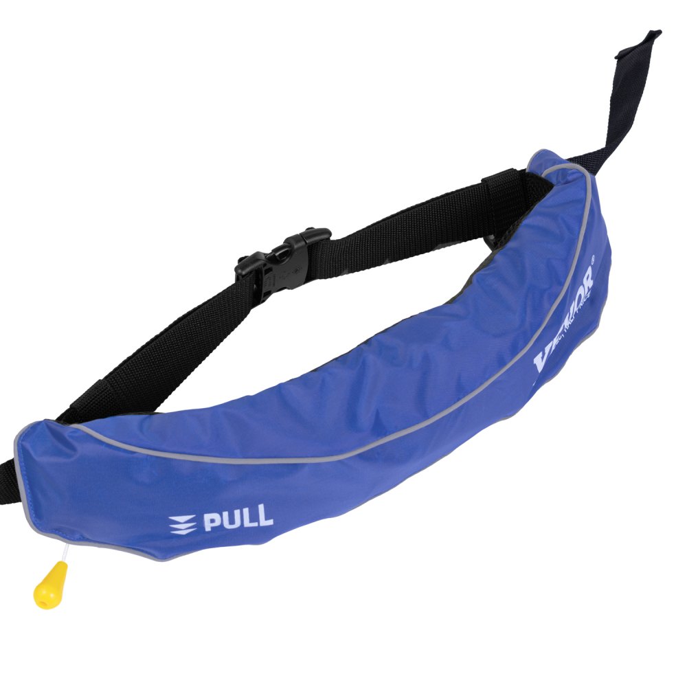 VEVOR - Riñonera inflable manual para adultos, flotabilidad de 105 N, ajustable hasta 59 pulgadas de cintura y más de 36 kg, ideal para SUP, paddleboarding y kayak, color azul (no incluye cilindro de CO2)