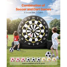 Inflatable Soccer Dart Board over 8 ft High with 9 Kick Balls & Air Pump