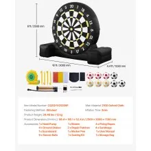 Inflatable Soccer Dart Board over 8 ft High with 9 Kick Balls & Air Pump
