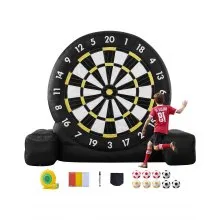 Inflatable Soccer Dart Board over 8 ft High with 9 Kick Balls & Air Pump
