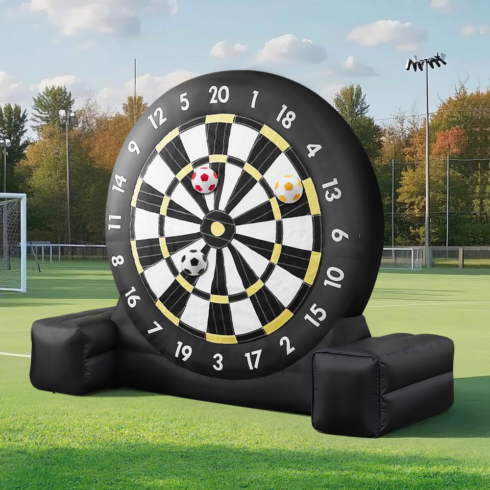 VEVOR Inflatable Soccer Dart Board, over 10 ft High Giant Soccer Dart Board with 9 Kick Balls & Air Pump, 2-Minutes Setup & Storage Bag for Easy Carrying, for Giant Yard Games, Giant Kick Darts Game