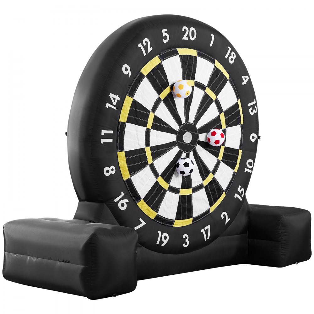 VEVOR Inflatable Soccer Dart Board, over 10 ft High Giant Soccer Dart Board with 9 Kick Balls & Air Pump, 2-Minutes Setup & Storage Bag for Easy Carrying, for Giant Yard Games, Giant Kick Darts Game