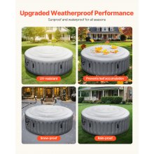 Inflatable Hot Tub Cover 4.5ft Round Lid Weatherproof and Waterproof White