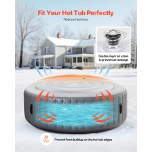 Inflatable Hot Tub Cover 4.5ft Round Lid Weatherproof and Waterproof White