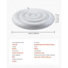 Inflatable Hot Tub Cover 4.5ft Round Lid Weatherproof and Waterproof White