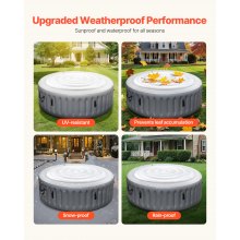 Inflatable Hot Tub Cover 5.4ft Round Lid Weatherproof and Waterproof White