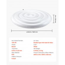 Inflatable Hot Tub Cover 5.4ft Round Lid Weatherproof and Waterproof White