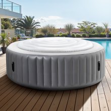 Inflatable Hot Tub Cover 5.4ft Round Lid Weatherproof and Waterproof White