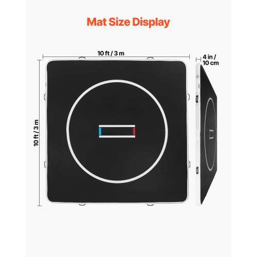 Inflatable Wrestling Mat Martial Arts Mat 10x10 ft Gymnastics MMA Jiu Jitsu Mat