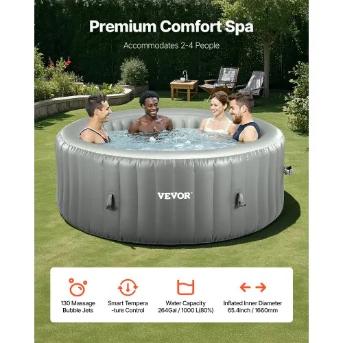 VEVOR Inflatable Hot Tub, to Person Capacity, x 26 in