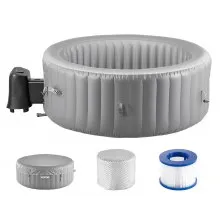 Inflatable Hot Tub 4 to 6 Person 81.9 x 26in Round Portable Outdoor Spa 130 Jets