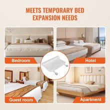 Veovr 2-in-1 Bed Bridge, Extra Long Bed Converter with Fixing Straps and Metal Button,Bed Bridge for Split King Adjustable,King Gap Filler for Bed,Babies,Guests,Couples, 100"L x 24"W