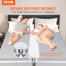 VEVOR Bed Bridge King Bed Converter Kit Metalspænde og opbevaringstaske 75"L x 10"W