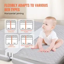 VEVOR Bed Bridge, King Bed Converter Kit, Split King Gap Filler for Adjustable Bed Mattress Connector Mattress Gap Filler with Heavy Duty Metal Buckle Strap 25D Memory Foam (75" L x 10" W)