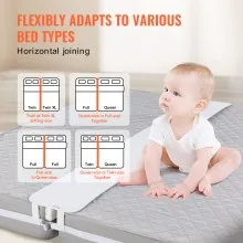 VEVOR Bed Bridge, King Bed Converter Kit, Split King Gap Filler for Adjustable Bed Mattress Connector Mattress Gap Filler with Heavy Duty Metal Buckle Strap 25D Memory Foam (75" L x 12" W)