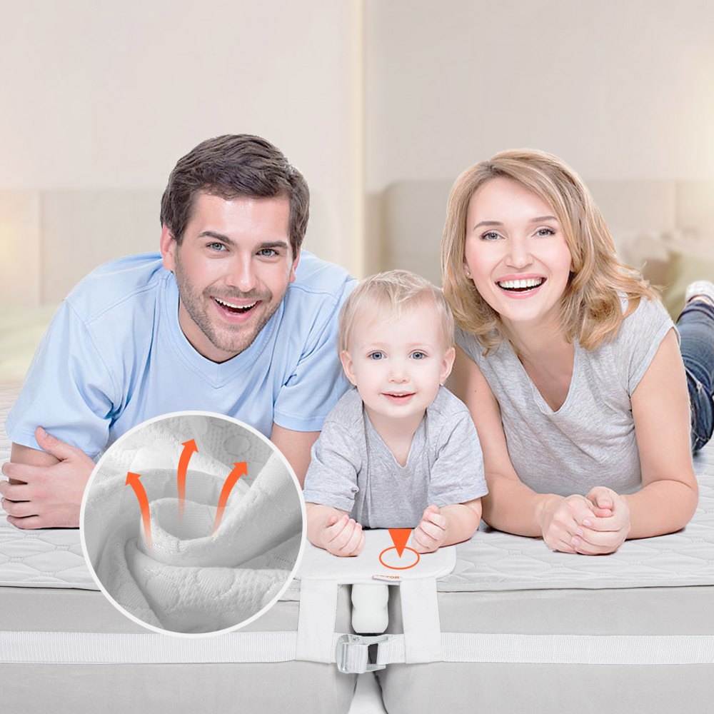 VEVOR Bed Bridge, King Bed Converter Kit, Split King Gap Filler for Adjustable Bed Mattress Connector Mattress Gap Filler with Heavy Duty Metal Buckle Strap 25D Memory Foam (75" L x 8" W)