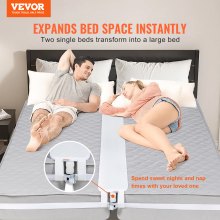 VEVOR Bed Bridge King Bed Converter Kit Metal Buckle & Storage Bag(75"L x 8"W)