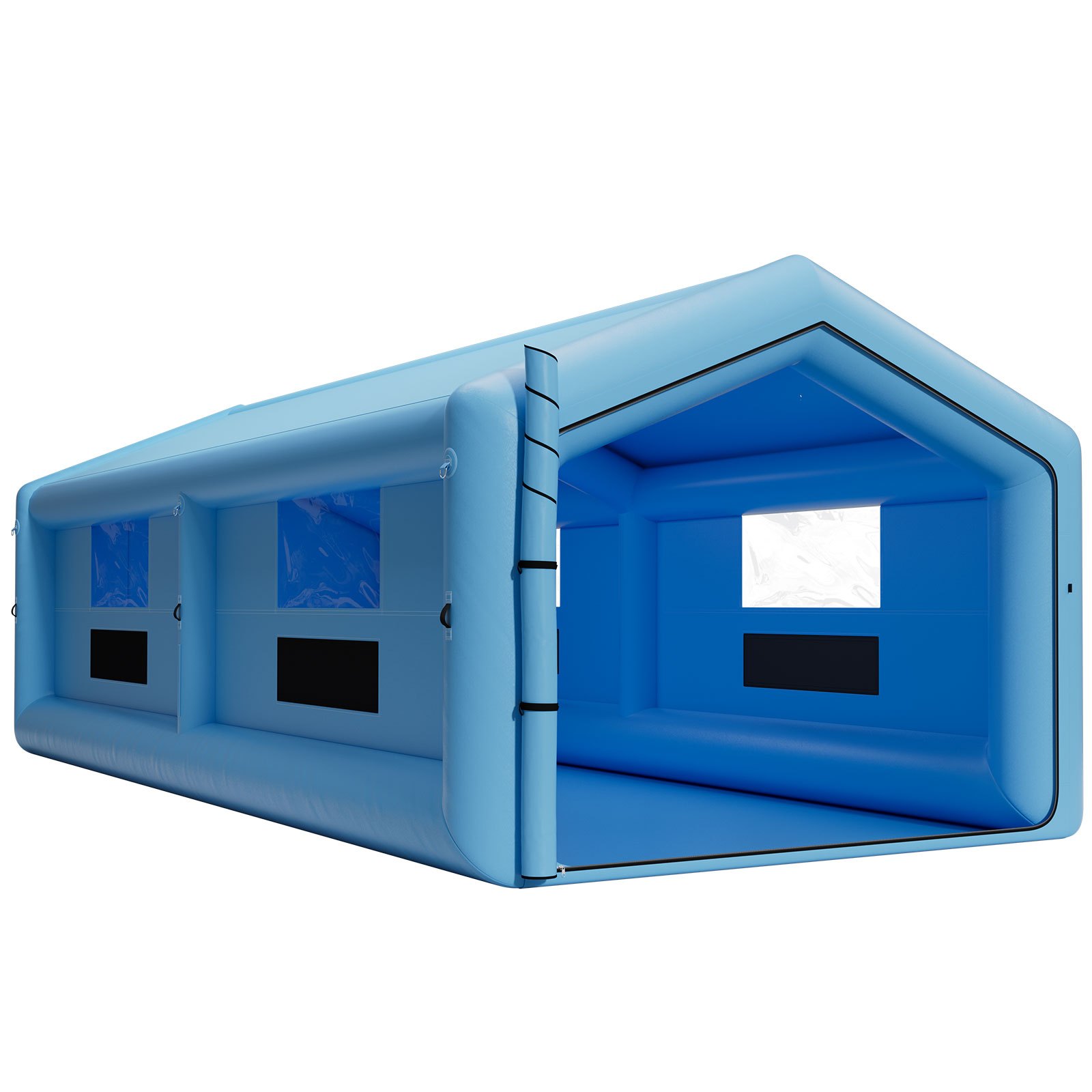 VEVOR Inflatable Paint Booth, 39.37 x 16.40 x 13.12 ft, Inflatable Spray Booth with 950W+1100W Blowers, Air Filter System, Triangular Roof, for Painting Car, Truck, Furniture, Automotive Sheet Metal