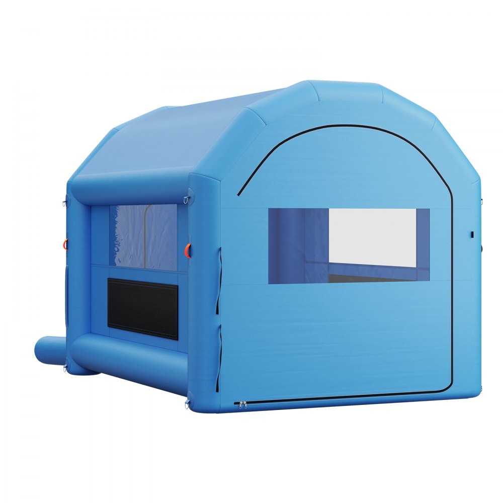VEVOR Inflatable Paint Booth, 13 x 10 x 9 ft, Portable Spray Booth with 750W Powerful Blower and Large Filter Cotton, Arched Roof Blow Up Painting Tent for Bike, Motorcycle, and Furniture, Blue