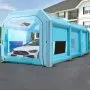 VEVOR Inflatable Paint Booth, 39.4x16.4x13.1 ft Spray Paint Booth, with 2 Powerful Blowers, Inflatable Spray Booth with Air Filter System, Car Paint Booth for Car Parking Tent Workstation, Blue